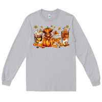 Moon Dust Fall Autumn cow pumpkin coffee cups Long Sleeve Tee - RanaPortraitStore
