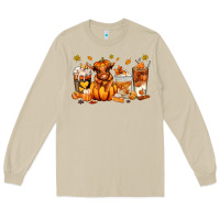 Mushroom Fall Autumn cow pumpkin coffee cups Long Sleeve Tee - RanaPortraitStore