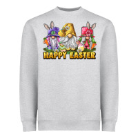 Heather Grey Happy Easter gnomies Heavyweight Sweatshirt - LillyAllenDesigns