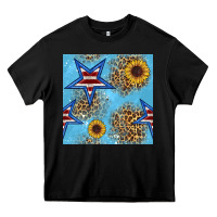 Black american star and sunflower seamless  pattern Heavy Core Tee - BundleAndBundleShop