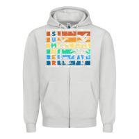 Dove Grey retro summer Zipper Hoodie - TumblerDesignByShophia
