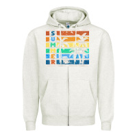 Oatmeal Heather retro summer Zipper Hoodie - TumblerDesignByShophia