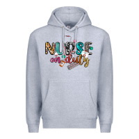 Heather Grey nurse on duty Premium Hoodie - CowGirlArtShop