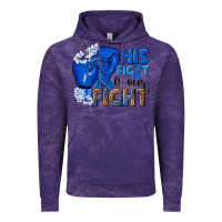 Cloud Purple his fight is our fight colon cancer blue ribbon Vintage Hoodie - NancyCooperArtShop