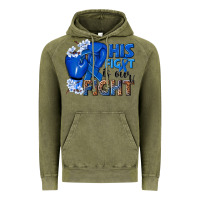 Vintage Olive his fight is our fight colon cancer blue ribbon Vintage Hoodie - NancyCooperArtShop