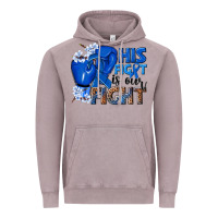 Vintage Zinc his fight is our fight colon cancer blue ribbon Vintage Hoodie - NancyCooperArtShop