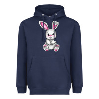 Navy Cute bunny Easter Heavyweight Hoodie - CowGirlArtShop