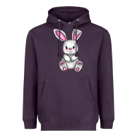 Plum Cute bunny Easter Heavyweight Hoodie - CowGirlArtShop