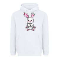 White Cute bunny Easter Heavyweight Hoodie - CowGirlArtShop