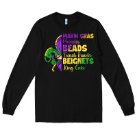 Black mardi gras parades beads french quarter beignets k Long Sleeve Tee - LillyAllenDesigns