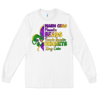 Mardi Gras Parades Beads French Quarter Beignets K Long Sleeve Tee | Teevron