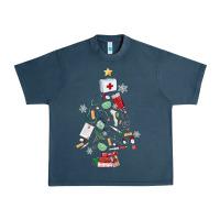 Midnight Navy nurse christmas tree Urban Heavy Tee - MaliasSmallBusiness