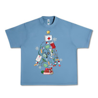 Pebble Blue nurse christmas tree Urban Heavy Tee - MaliasSmallBusiness