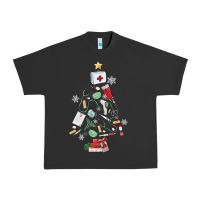 Pigment Black nurse christmas tree Urban Heavy Tee - MaliasSmallBusiness