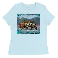 Baby Blue papa bear tumbler Ladies Tee - Artiststas