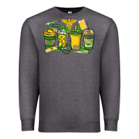 Charcoal Heather St. Patrick's Day Nurse coffee cups Premium Sweatshirt - HowdyJamesFarm