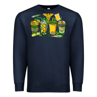Navy St. Patrick's Day Nurse coffee cups Premium Sweatshirt - HowdyJamesFarm