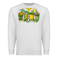 Oatmeal Heather St. Patrick's Day Nurse coffee cups Premium Sweatshirt - HowdyJamesFarm
