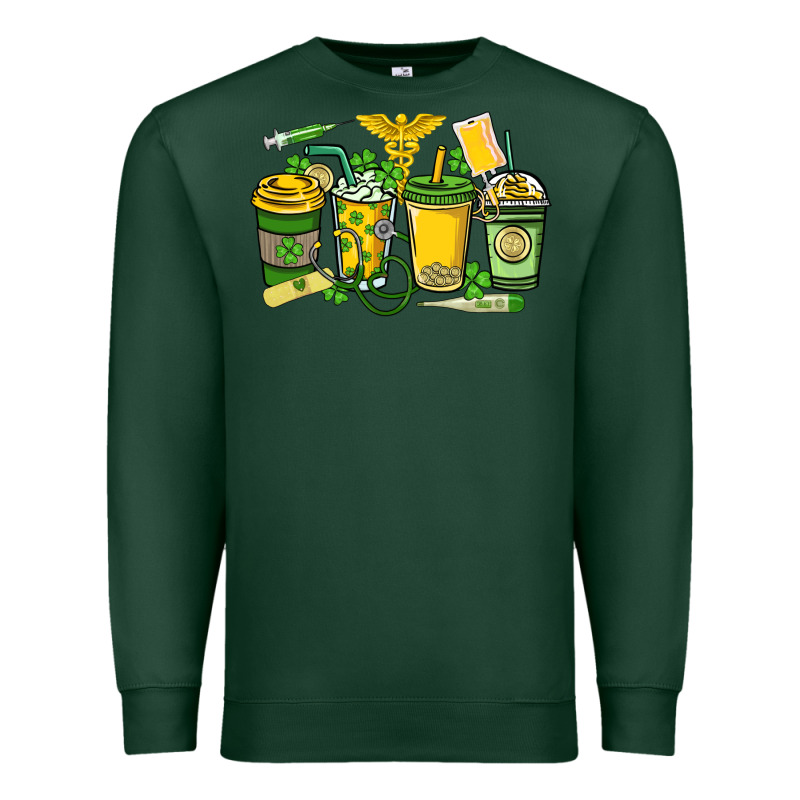 St. Patrick's Day Nurse Coffee Cups Premium Sweatshirt by HowdyJamesFarm | Teevron