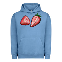 Pigment Pebble Blue strawberries Urban Hoodie - BundleAndBundleShop