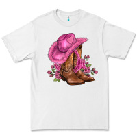 White valentines day boots cowgirl hat and roses Premium Tee - AdoDesignShop