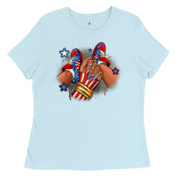 Baby Blue America afro girl sneakers Ladies Tee - RanaPortraitStore