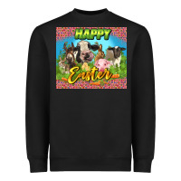 Black Happy Easter Farm Animals 20oz skinny Heavyweight Sweatshirt - LillyAllenDesigns