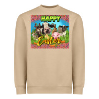 Mushroom Happy Easter Farm Animals 20oz skinny Heavyweight Sweatshirt - LillyAllenDesigns