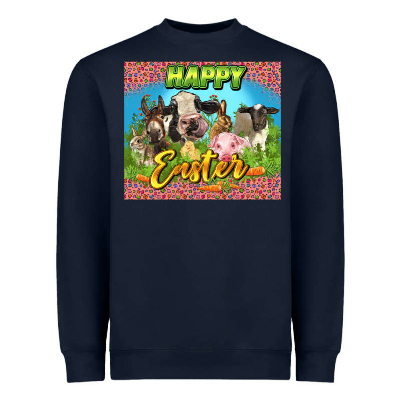 Happy Easter Farm Animals 20oz Skinny Heavyweight Sweatshirt by LillyAllenDesigns | Teevron