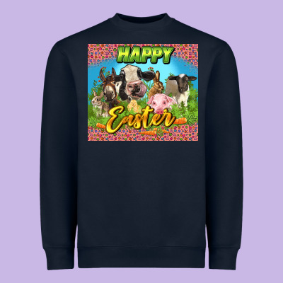 Happy Easter Farm Animals 20oz Skinny Heavyweight Sweatshirt Designed By Lillyallendesigns