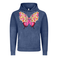 Pink Ribbon Breast Cancer Butterfly Vintage Hoodie | Teevron