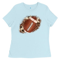 Baby Blue football cowhide leopard patch Ladies Tee - JahusDesignShop