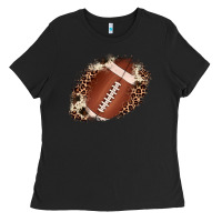 Football Cowhide Leopard Patch Ladies Tee | Teevron