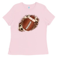Bubblegum Pink football cowhide leopard patch Ladies Tee - JahusDesignShop