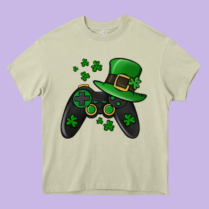 St Patricks Day Gamer Heavy Core Tee Designed By Jasminsmagicworld