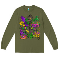 Army Green new orleans mardi gras Long Sleeve Tee - LillyAllenDesigns