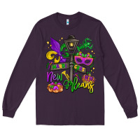 Plum new orleans mardi gras Long Sleeve Tee - LillyAllenDesigns