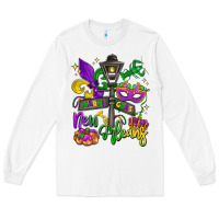 White new orleans mardi gras Long Sleeve Tee - LillyAllenDesigns