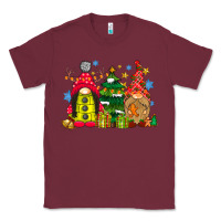 Burgundy gnome Christmas Classic Tee - CowhideDigitalArt
