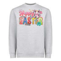 Heather Grey Happy Easter Nurse Heavyweight Sweatshirt - LillyAllenDesigns