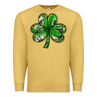 Antique Gold Shamrock with leopard and cowhide St. Patricks day Premium Sweatshirt - HowdyJamesFarm