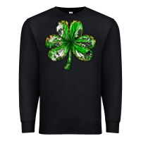 Black Shamrock with leopard and cowhide St. Patricks day Premium Sweatshirt - HowdyJamesFarm