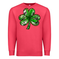 Cardinal Shamrock with leopard and cowhide St. Patricks day Premium Sweatshirt - HowdyJamesFarm