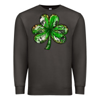 Smoke Shamrock with leopard and cowhide St. Patricks day Premium Sweatshirt - HowdyJamesFarm