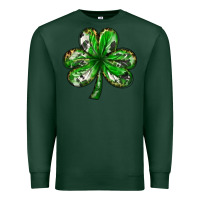 Sports Green Shamrock with leopard and cowhide St. Patricks day Premium Sweatshirt - HowdyJamesFarm