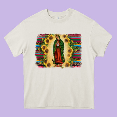 Serape Our Lady Of Guadalupe2 Heavy Core Tee Designed By Jahusdesignshop