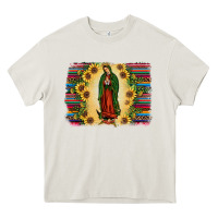 Cream serape our lady of guadalupe2 Heavy Core Tee - JahusDesignShop