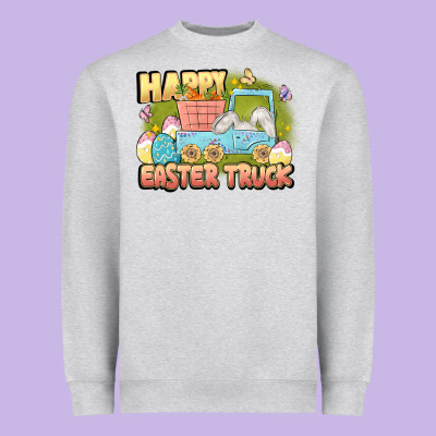 Happy Easter Truck Heavyweight Sweatshirt Designed By Lillyallendesigns