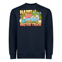 Navy Happy Easter truck Heavyweight Sweatshirt - LillyAllenDesigns