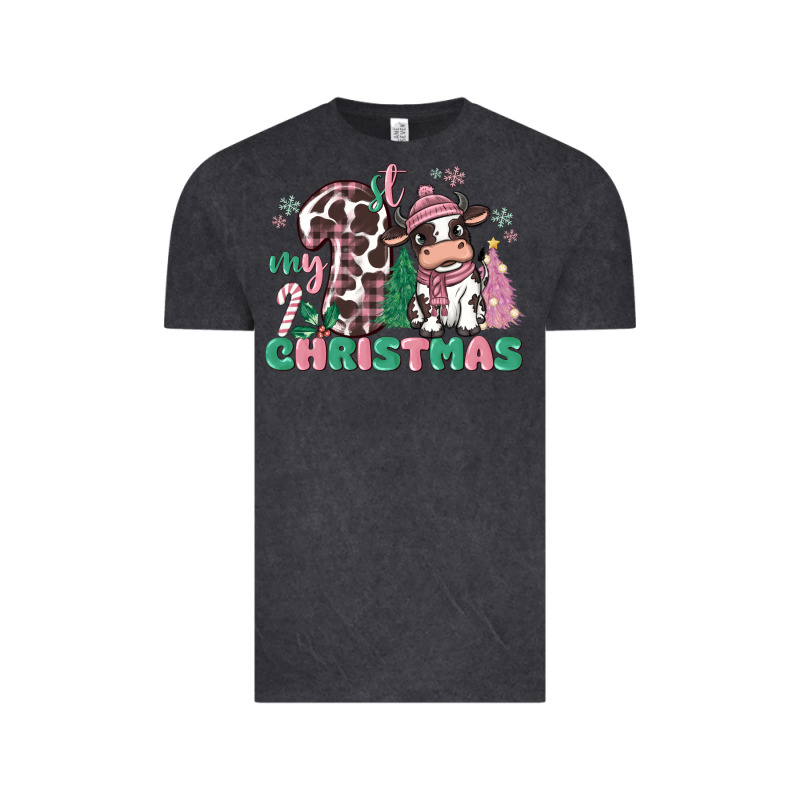 My First Christmas Cow Vintage Tee by MaliasSmallBusiness | Teevron